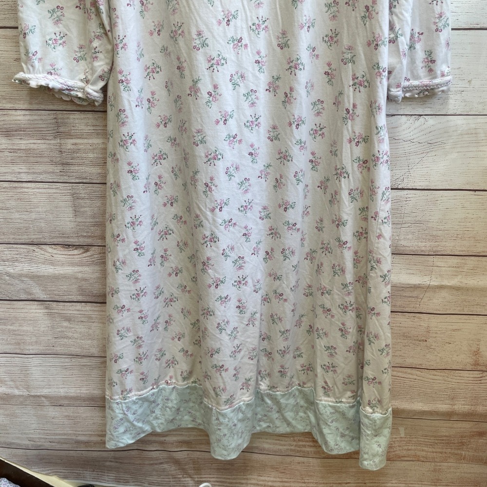 NEW WITH TAGS EILEEN WEST LONG FLORAL GOWN IN 100% COTTON - Picture 4 of 8